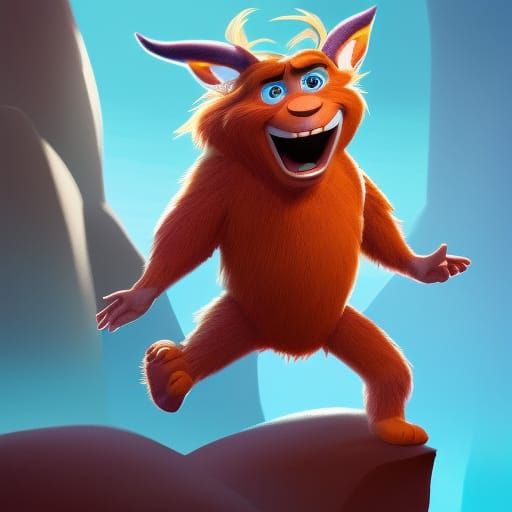 Whimsical Smallfoot Character in Cartoon Style