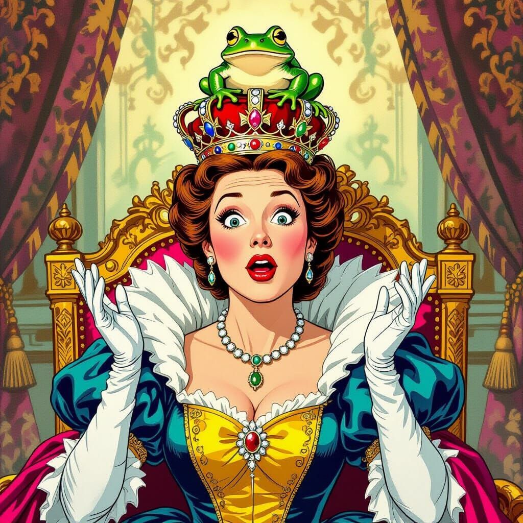 Queen Carmella's Funny Face as Frog Leaps Onto Crown
