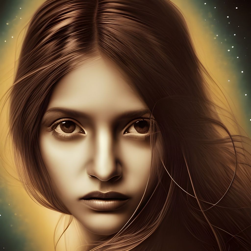 Indian Woman on Couch with Exploding Star