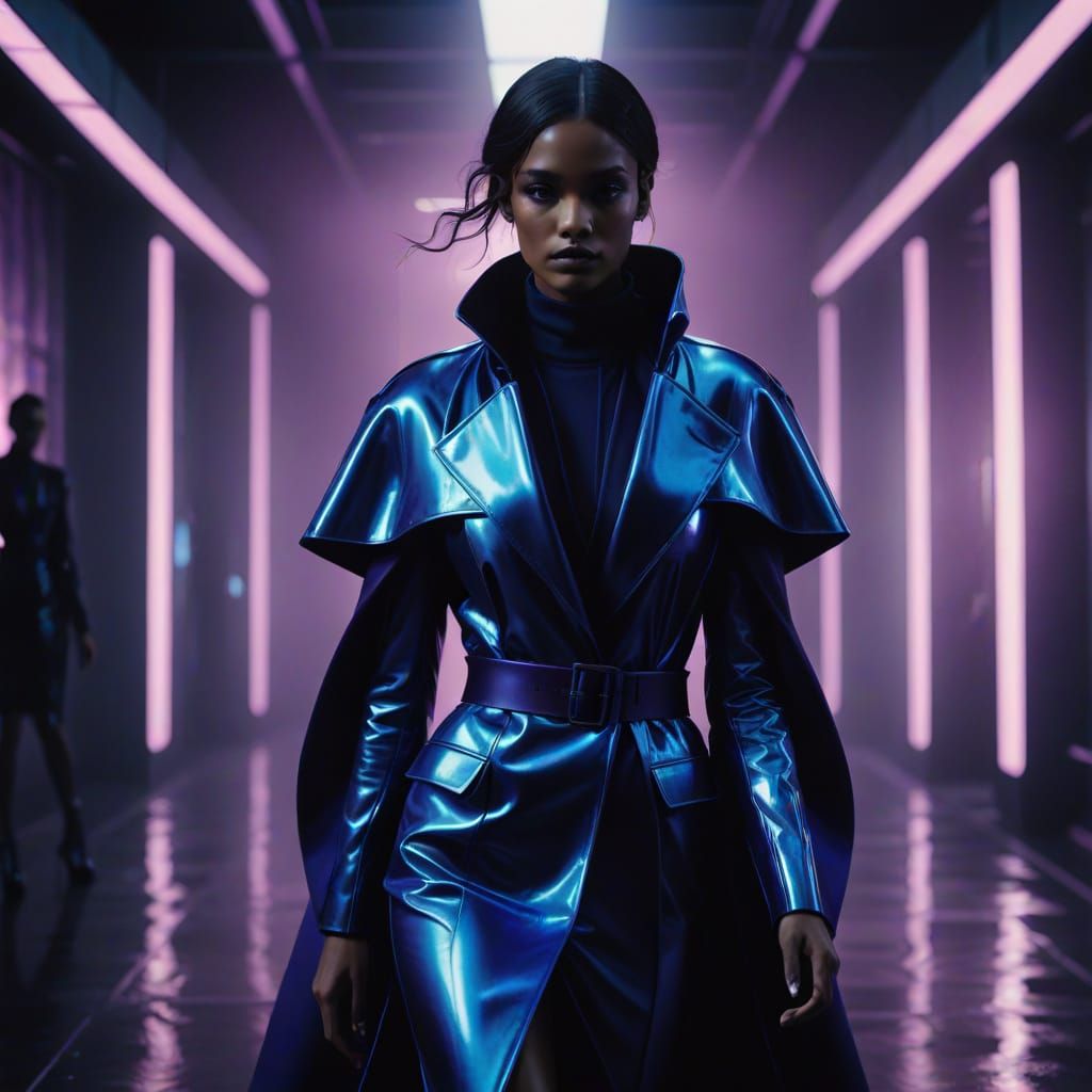 Glamorous Avant-Garde Fashion on a Neon Runway