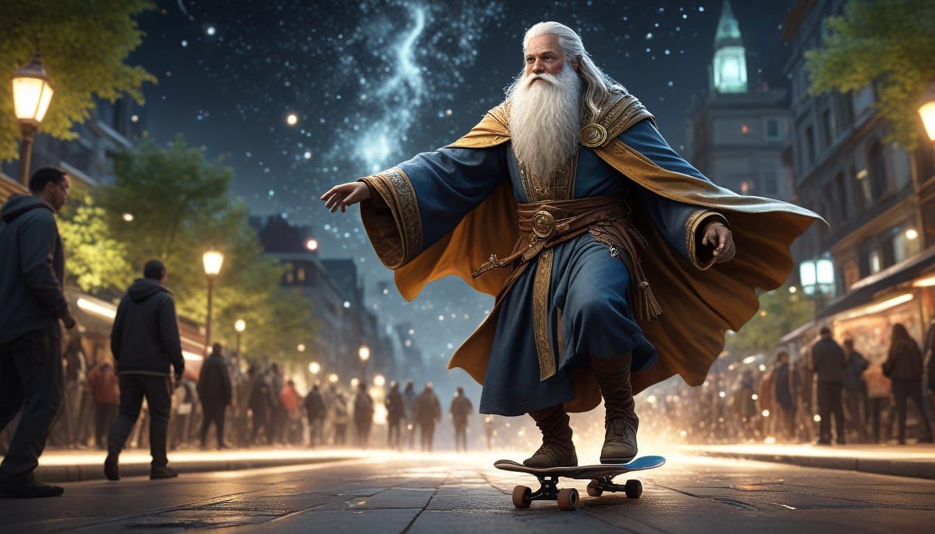 Cosmic Grandpa Kickflips in City Park