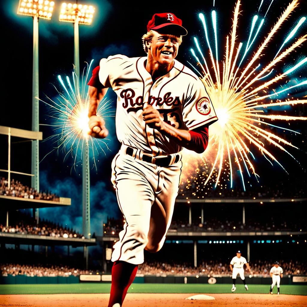 Joyful Baseball Star Creates Dazzling Light Display