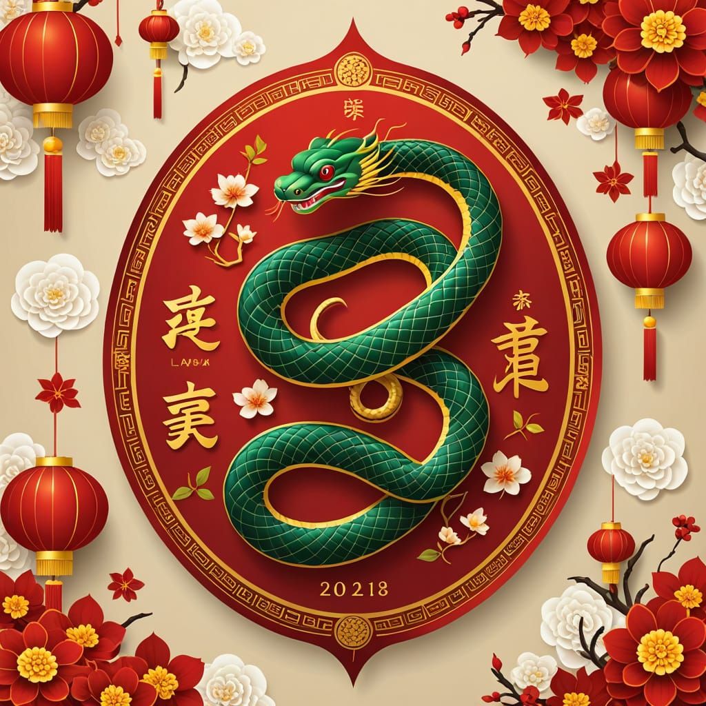 Year of the Snake, Lunar New Year Celebration Card