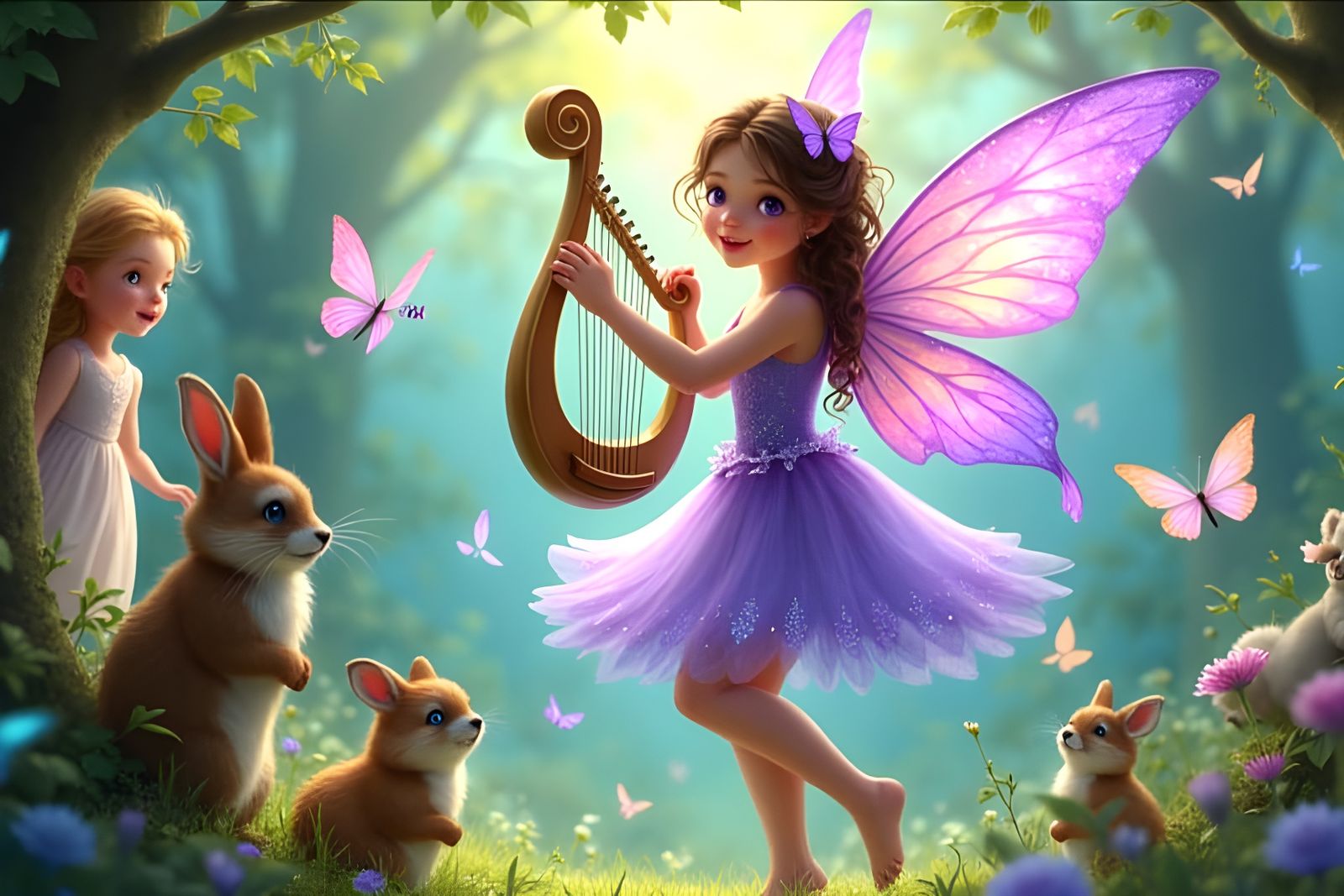 Enchanting Fairy Music in Whimsical Realism Style