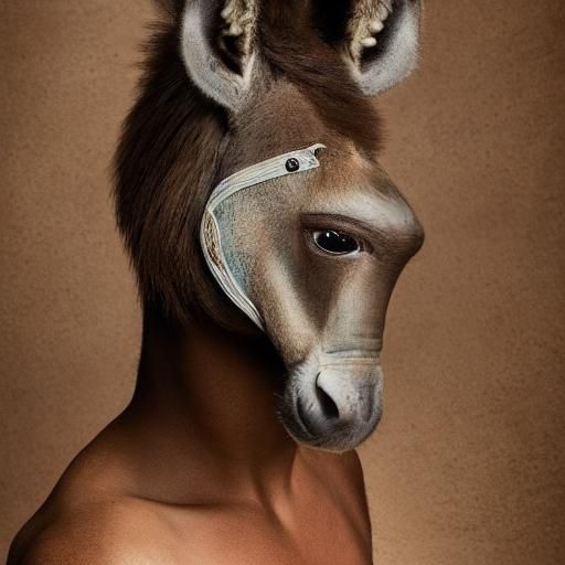 Donkey with an anteater head