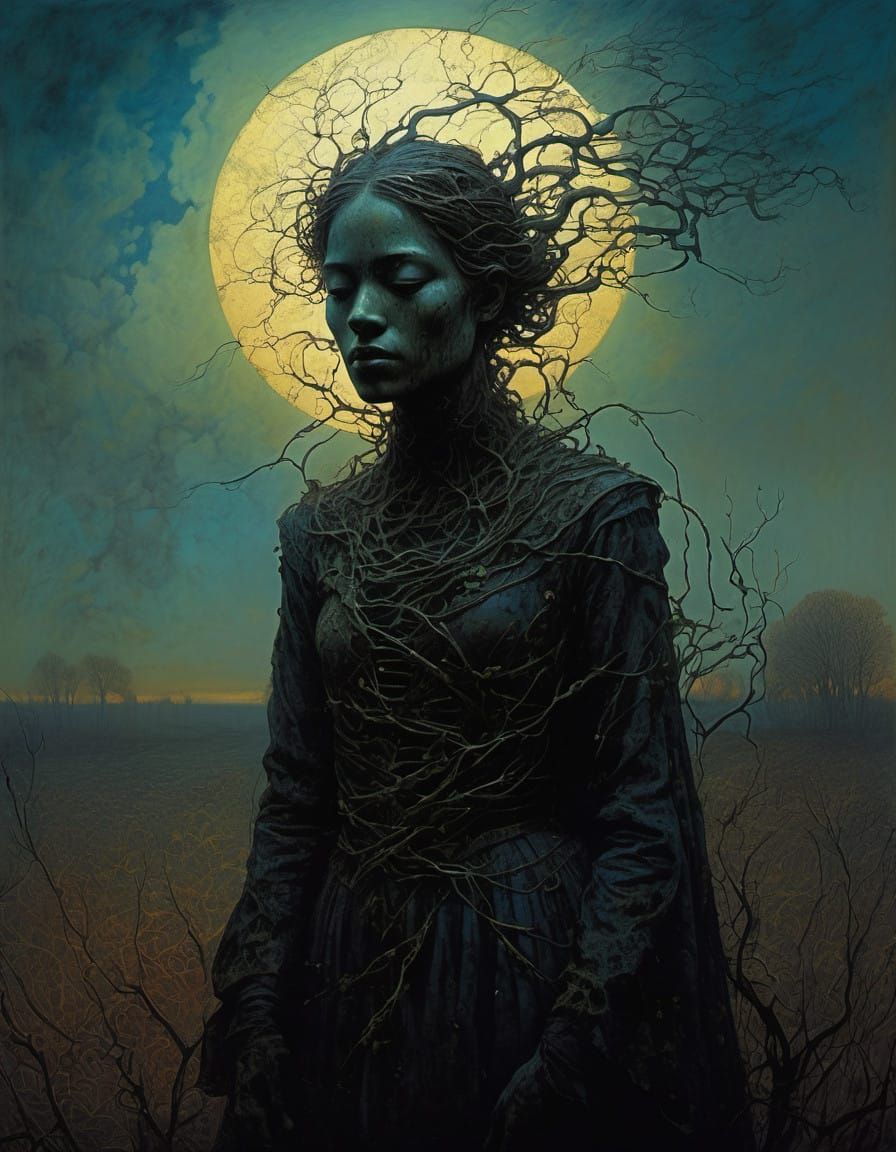 Dark Romantic Fantasy Goddess in Whispers of a Forgotten Spr...