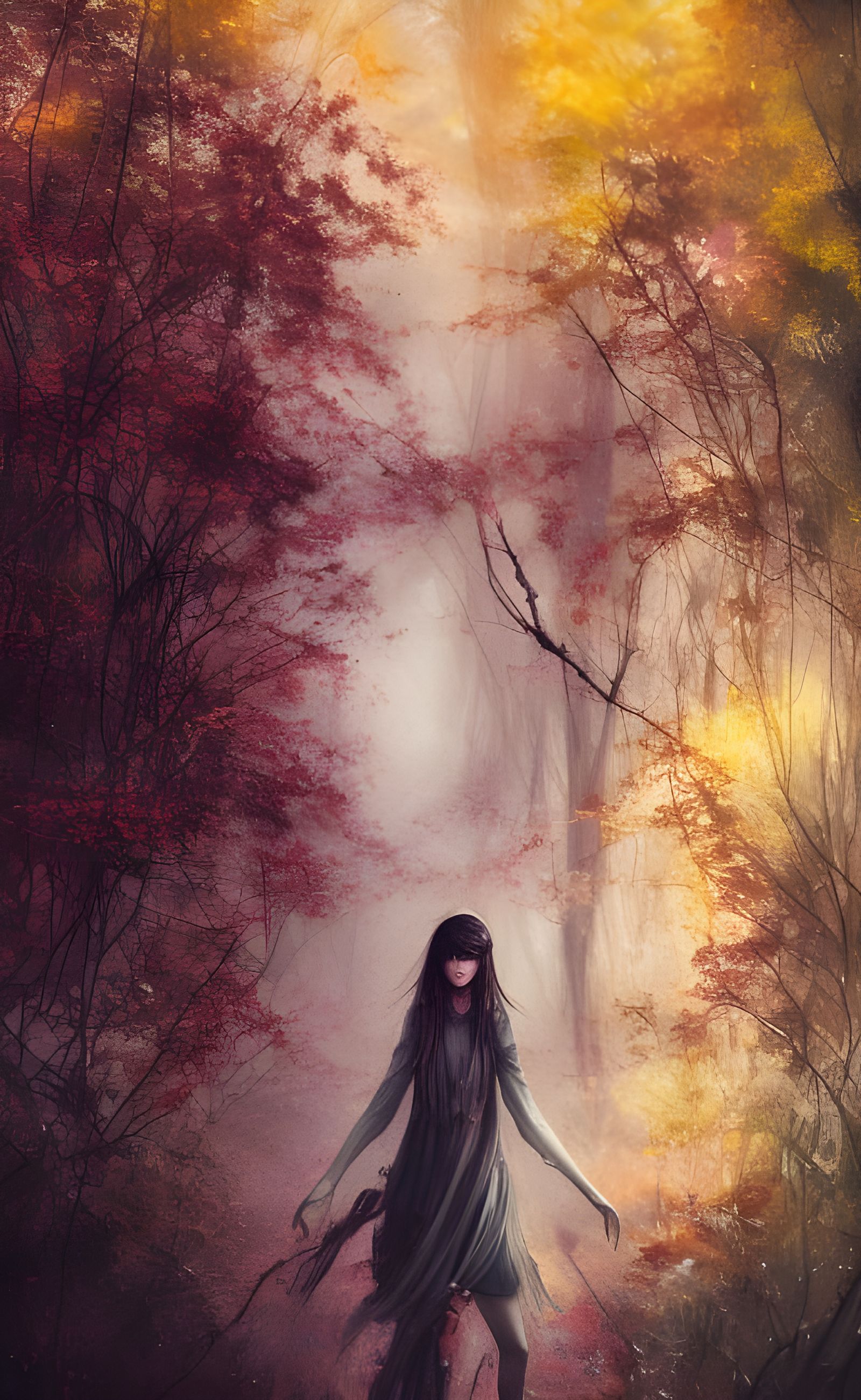 Magical Autumn Forestscape in Digital Illustration