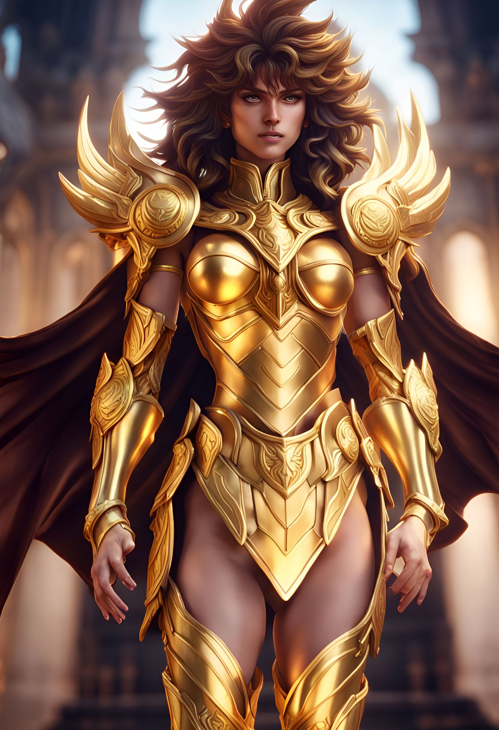 Female Saint Seiya Gold Armor Fantasy Concept Art