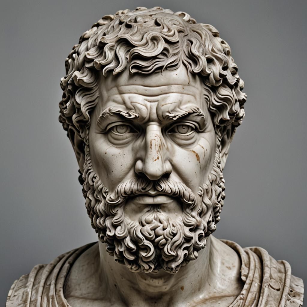 Hadrian Sculpture Head Close-Up