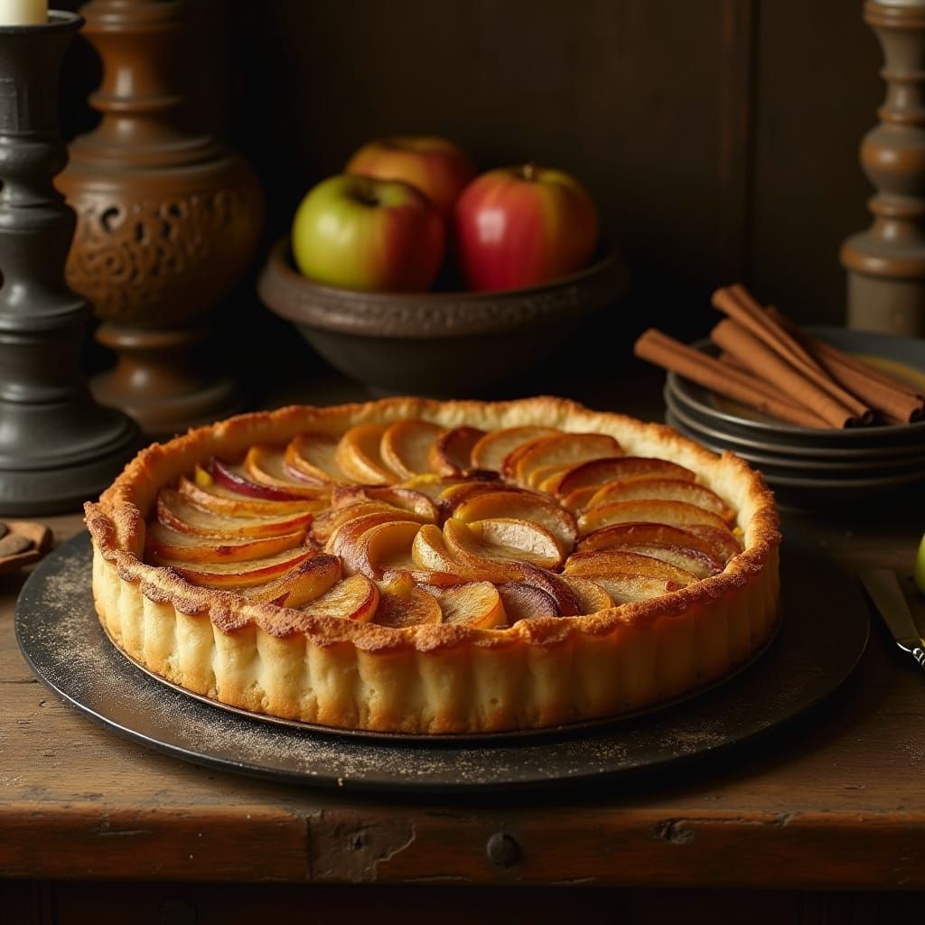 Cinnamon Apple Tart in Dutch Still Life Style