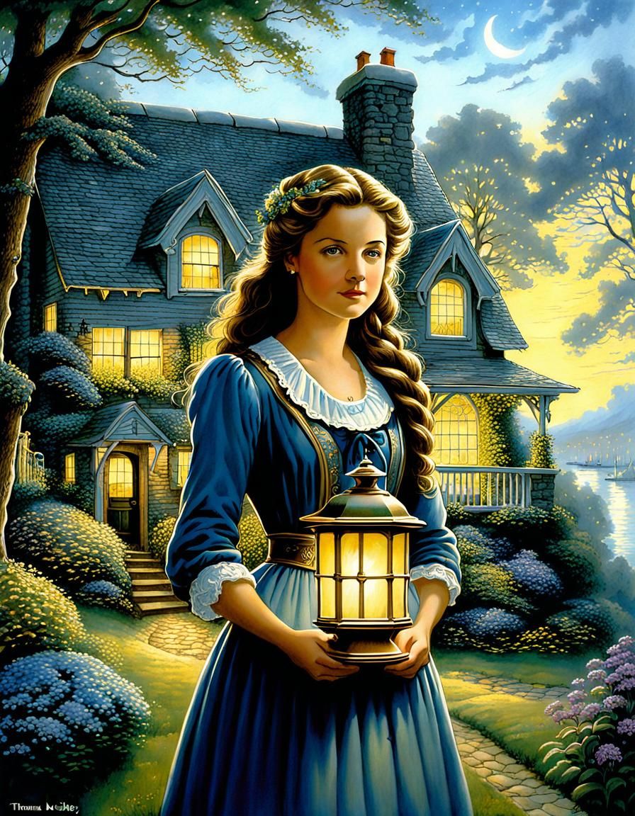 Female Portrait in Storybook Style with Incandescent Lightin...