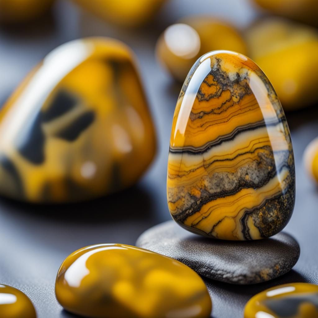Macro Photograph of Bumble Bee Jasper Stone