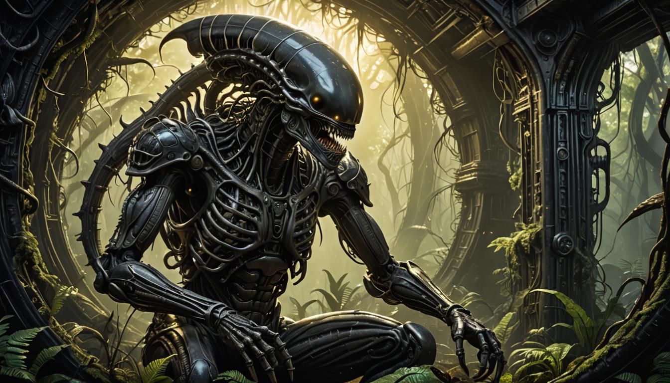 Alien-Xenomorph in Jungle
