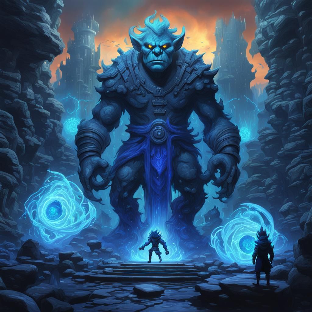 Homestuck Troll Engulfed in Blue Energy