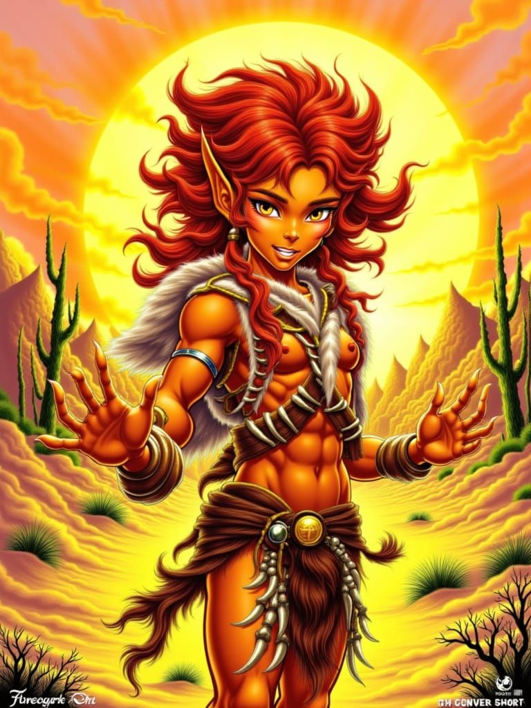 Sun-Folk Elf Hunter Returns Victorious from the Hunt