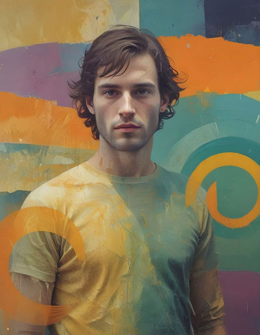 Hyperrealistic Portrait with Abstract Expression