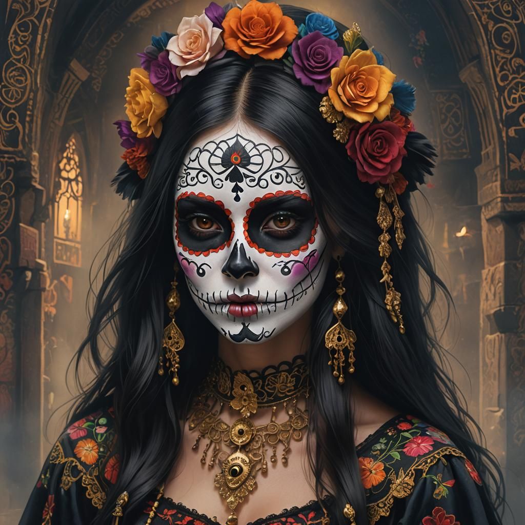 Catrina Portrait of Dutch Girl in Art Nouveau Style