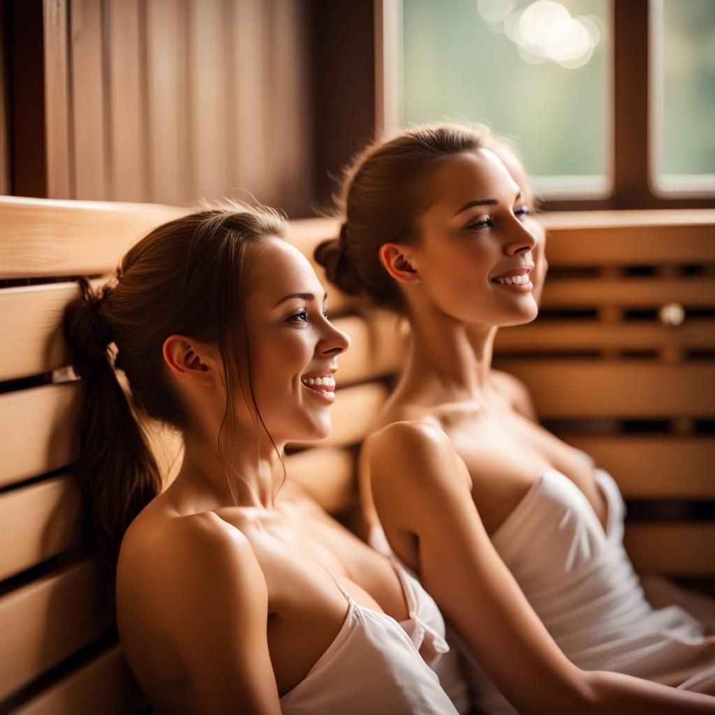 Sauna Scene with Bokeh Lighting