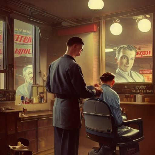 Vintage Barber Shop: First Haircut in Rockwell Style
