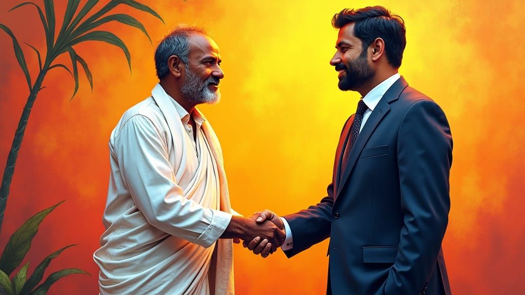 Tamilnadu Farmer and Business Person: Hyperrealistic Concept...