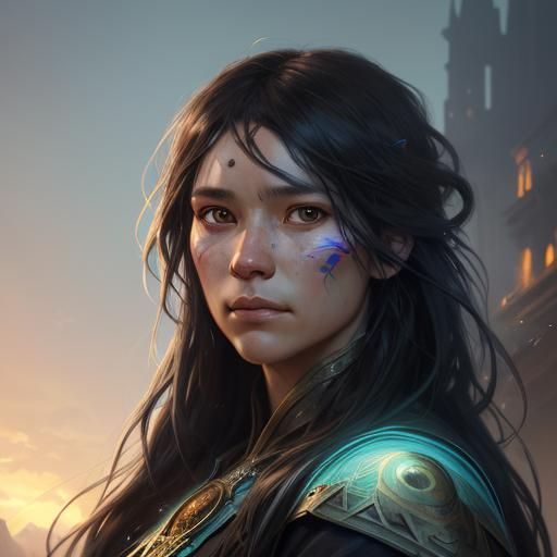 Detailed Shaman Portrait in Artstation Style