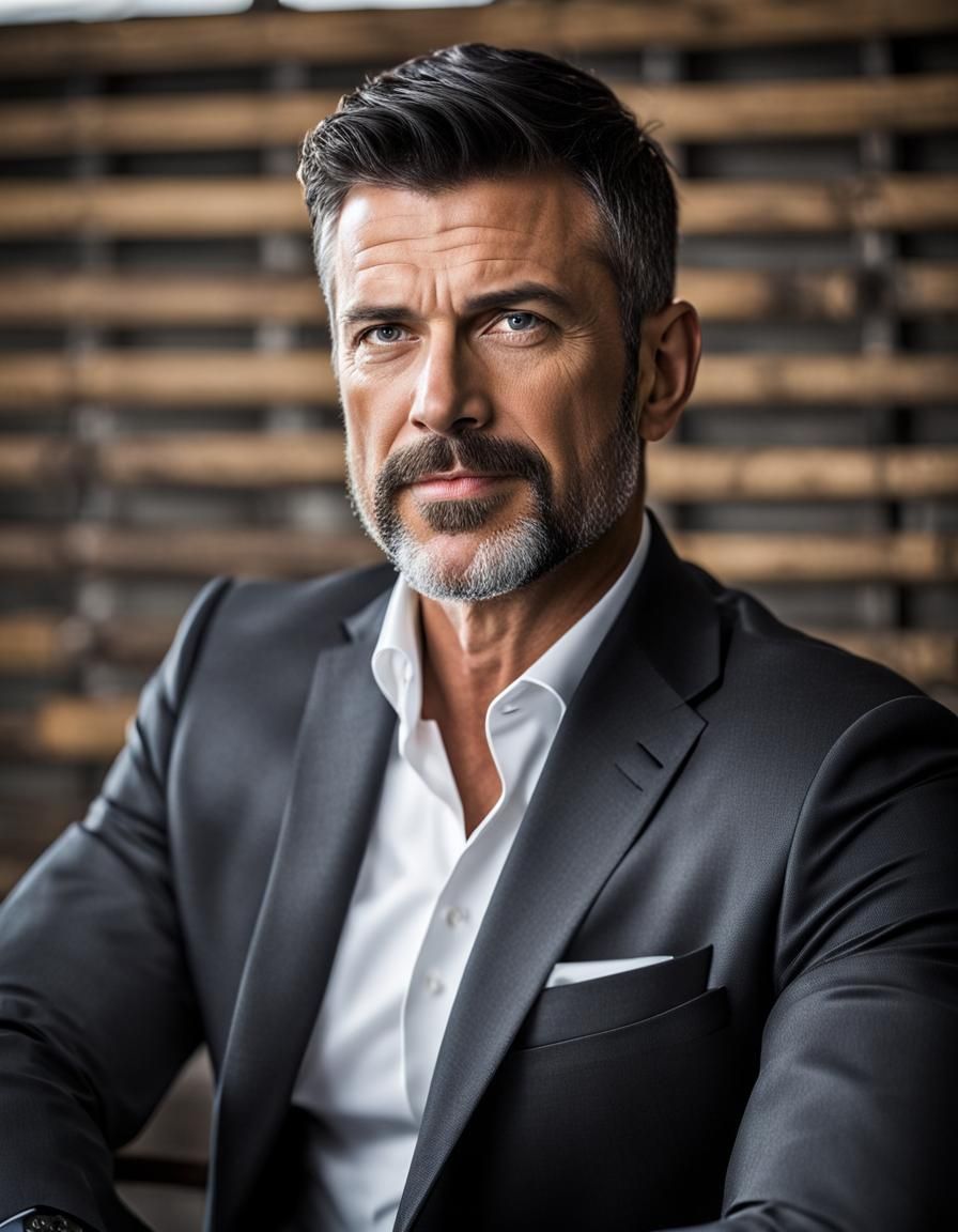 Striking Portrait of a Handsome Businessman