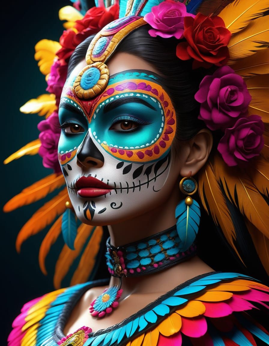 Surreal Mexican Folk Art Goddess Unveils Quetzalcoatl-Jaguar...