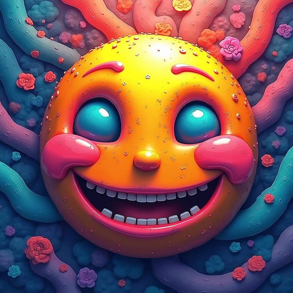 Detailed Smiling Face in Deep Color, 8K