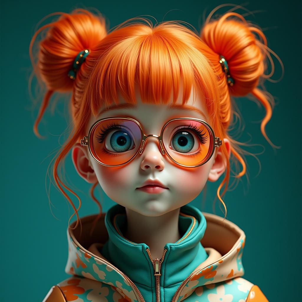 Ginger-haired Girl with Futuristic Glasses