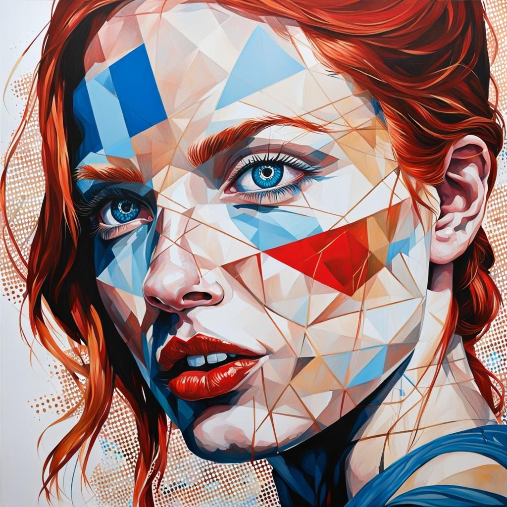 Woman with Red Hair: Figurative Art Painting