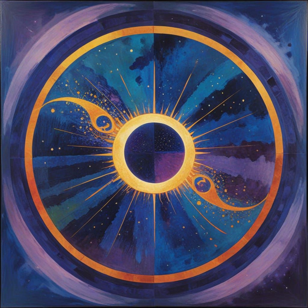 Ethereal Celestial Harmony in Vibrant Colors