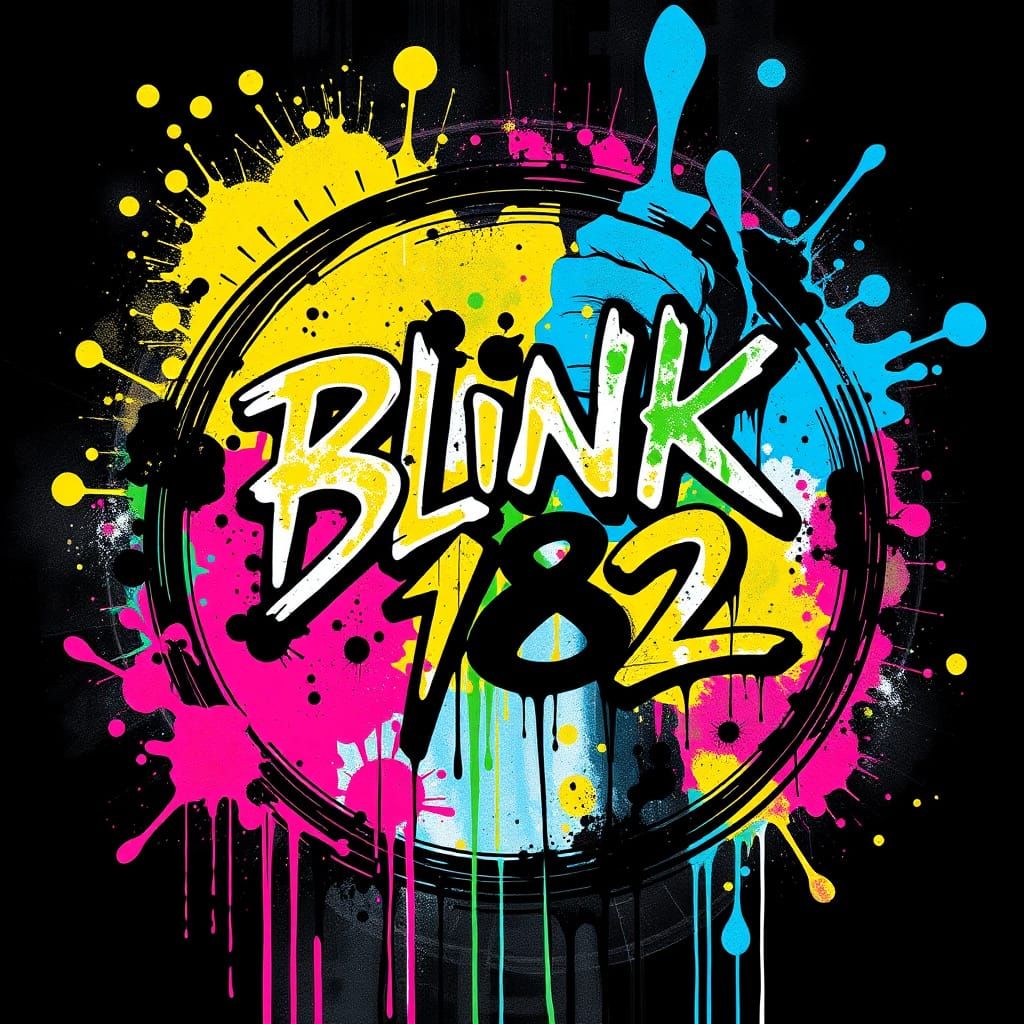 Blink 182 Band Symbol in Graffiti Splash Art