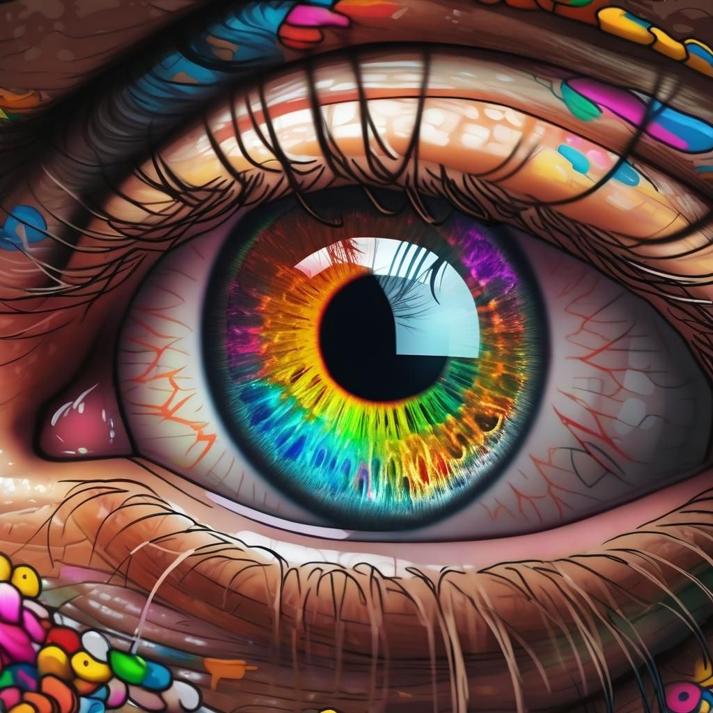 Colorful Detailed Eye Close-Up