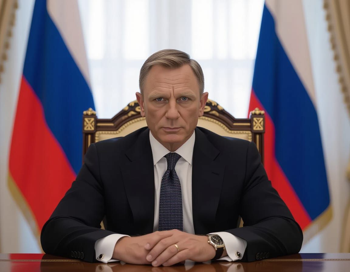 Daniel Craig as Russian President: Gritty Realism Portrait