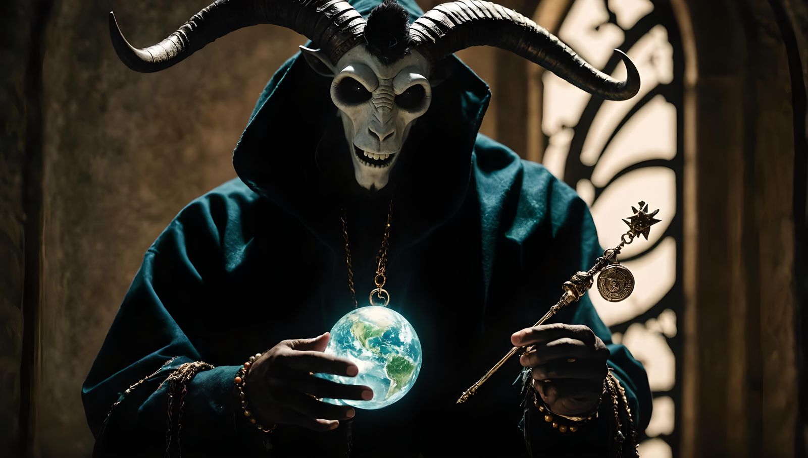 Joyous Goatman with Pendulum: Occult 32k Render