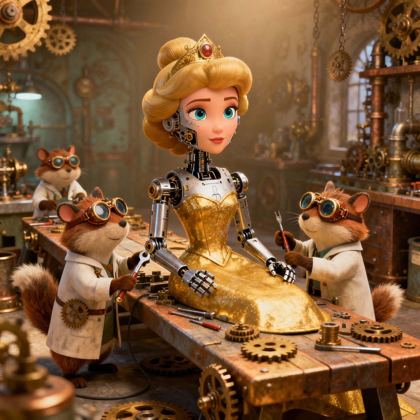 Robotic Princess Built By Woodland Creatures in Steampunk La...