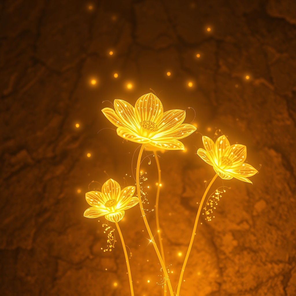Luminous Flowers Made of Light