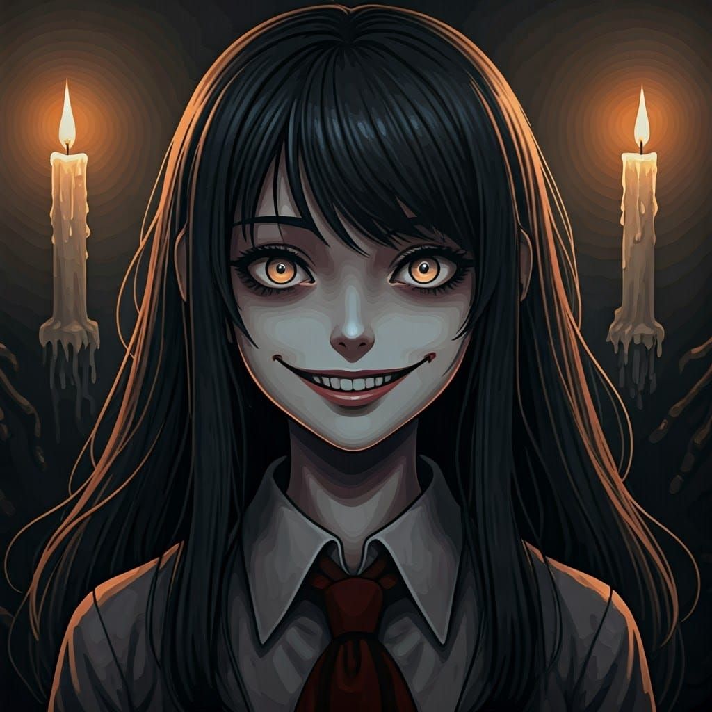 Muted Shadows Reveal a Twisted Anime Goddess