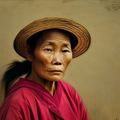 Vietnamese Woman Portrait in the Style of Old Masters