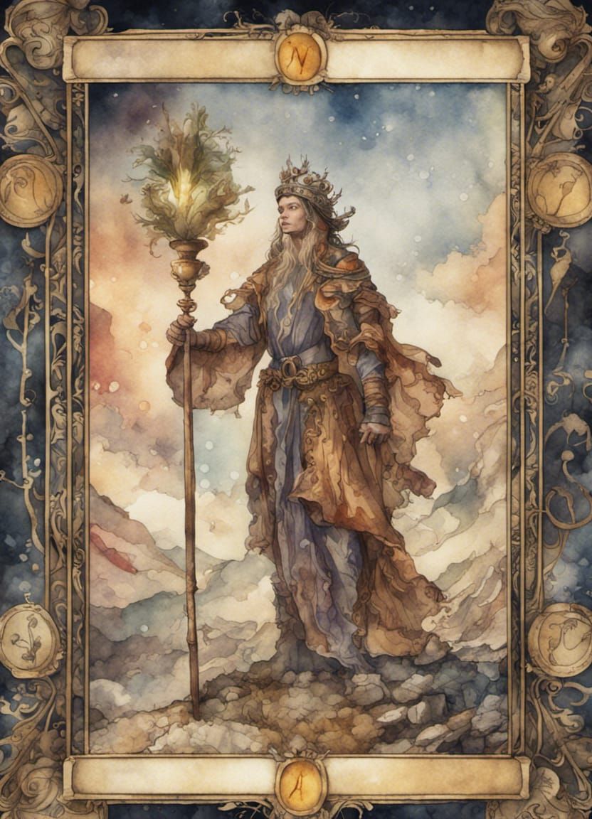 Watercolor Tarot Card: The Fool