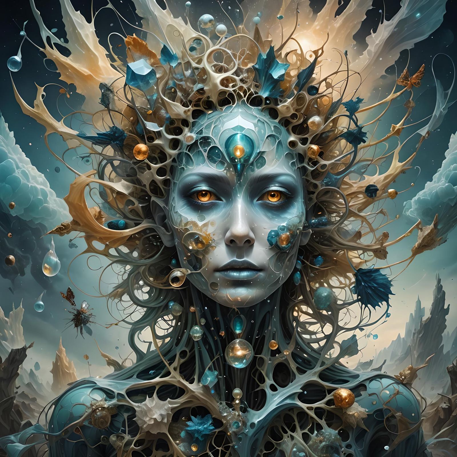 Ethereal Crystalline Metamorphosis: Synchronized Chaos Surre...