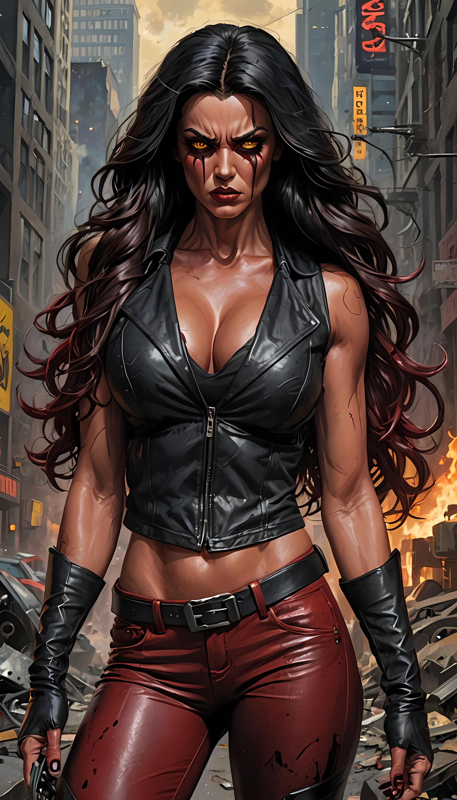 Red She-Hulk: Muscular Fury in Detailed Matte Painting