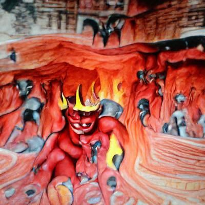 Infernal Landscape Inspired by Dante's Inferno
