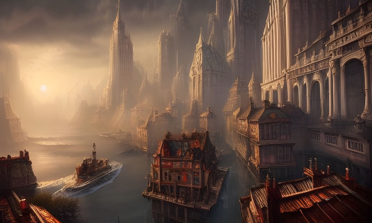 Epic Floating City: Detailed Unreal Engine Painting