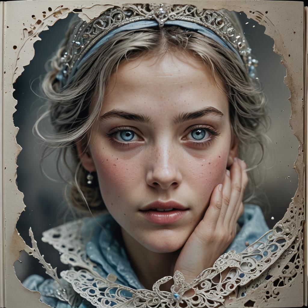 Cinderella Pop-Up Book Portrait in Photographic Style