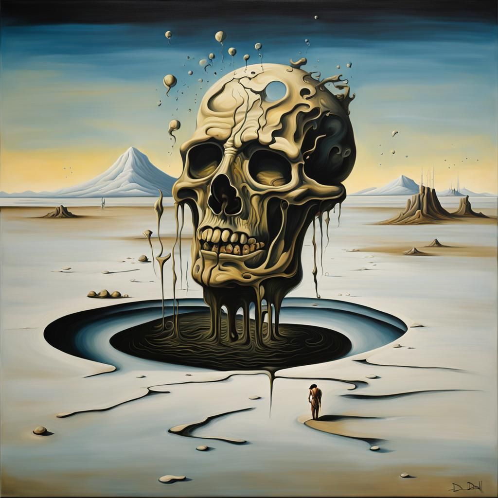 Surreal Void: Melting Oil Canvas in Dali Style