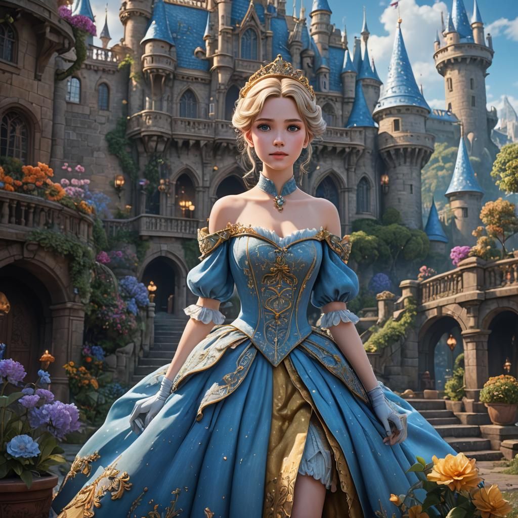 Anime Cinderella in Detailed Fantasy Art