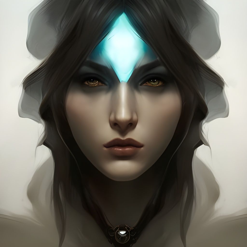 Shadow Witch Portrait in Hyperdetailed Style