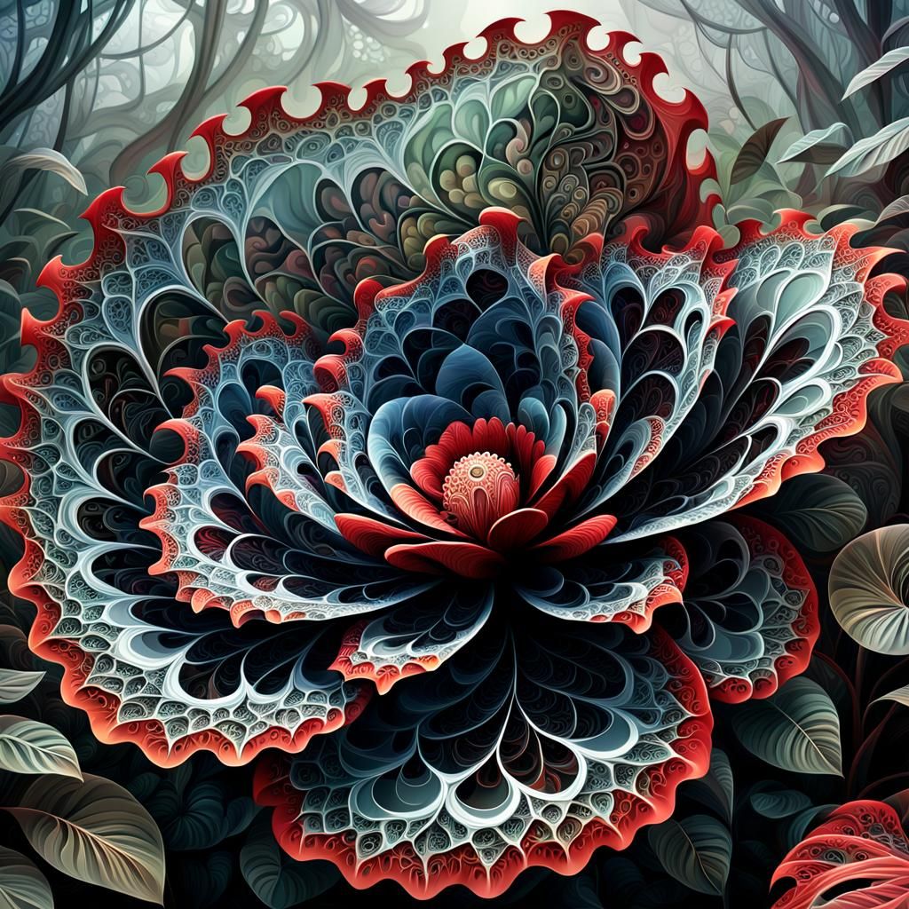 Mystic Jungle: Abstract Fractal Rafflesia Flower