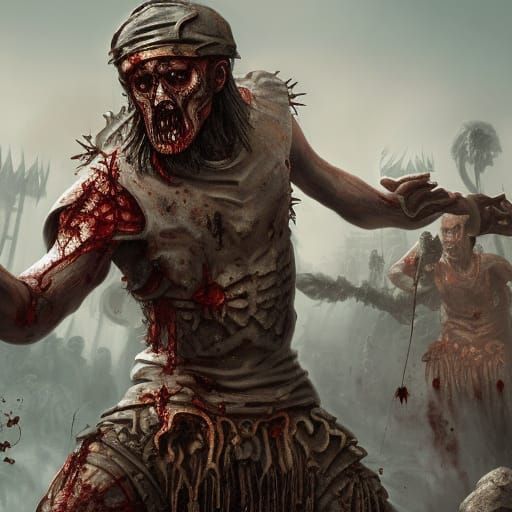 Zombie Roman Legion in Detailed Matte Painting